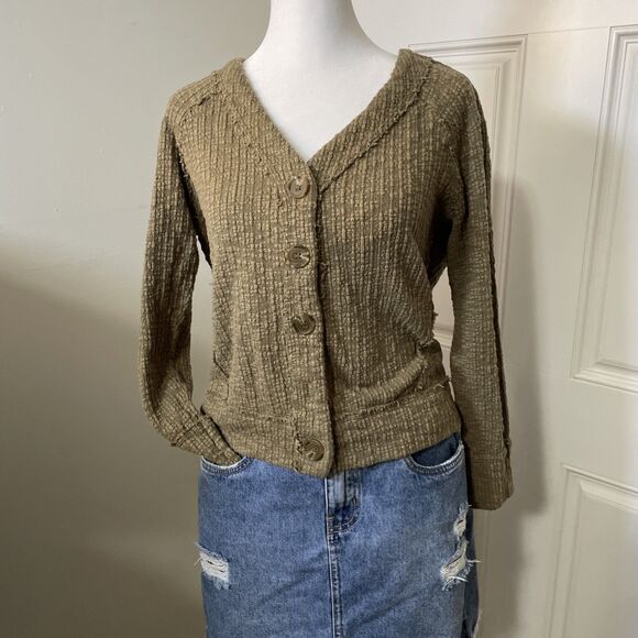 Two by Vince Camuto Cardigan Sweater Women's Brown Button Knit Size Small - Picture 1 of 7
